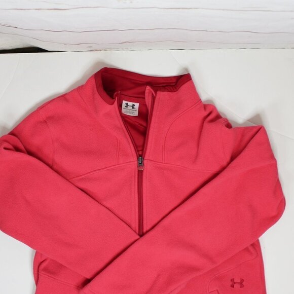 Under Armour Pink Fleece Front Zip Jacket Large - Picture 5 of 5